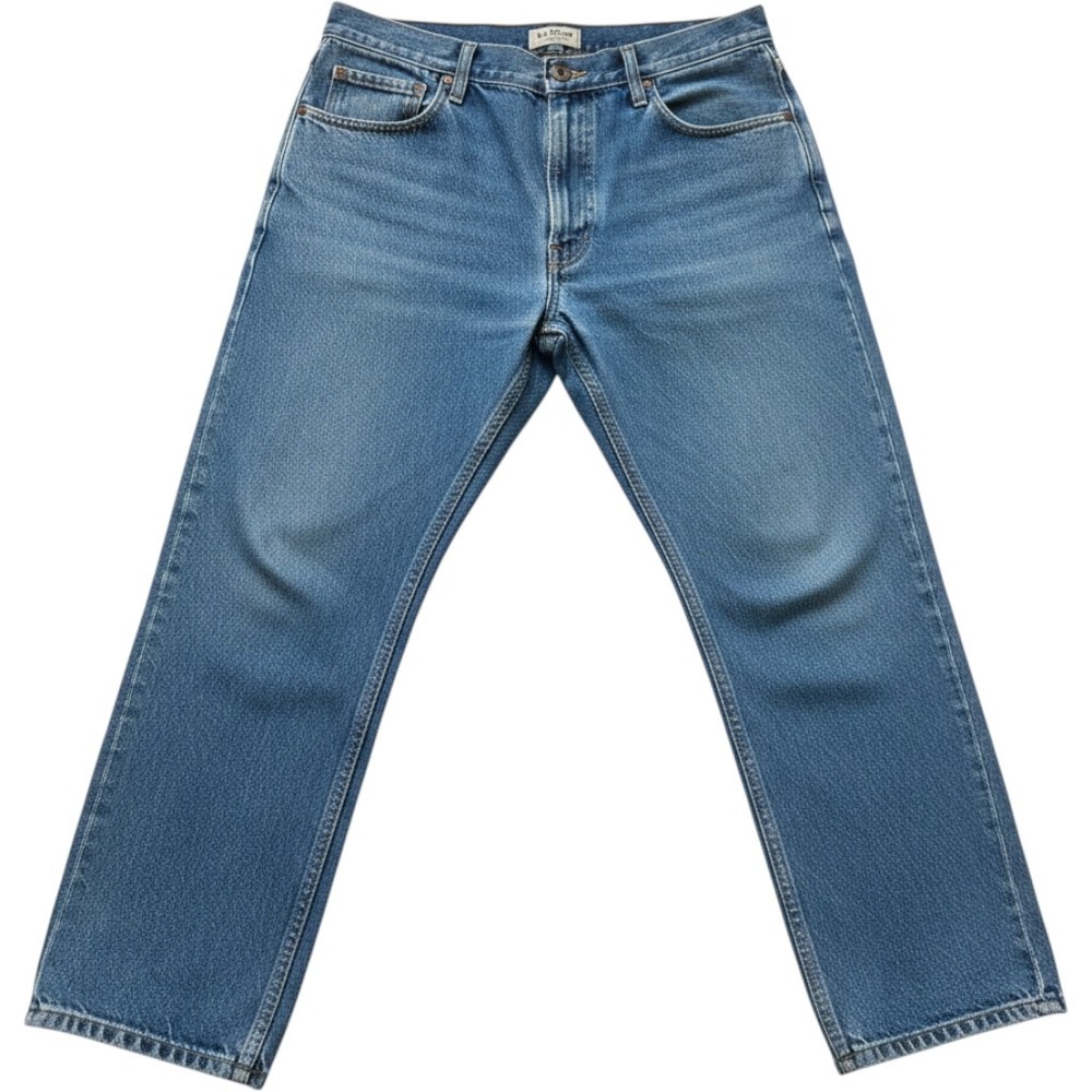 LL Bean Classic Fit Jeans Men 38x28 Blue Medium Wash Straight Leg Cotton Fit 37"
